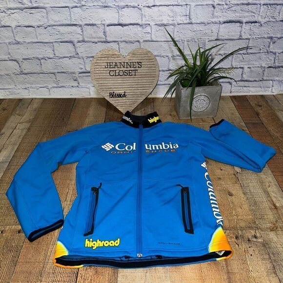 Columbia Omni-Shade Size S Blue Highroad Full Zip Cycling jacket - Picture 10 of 15